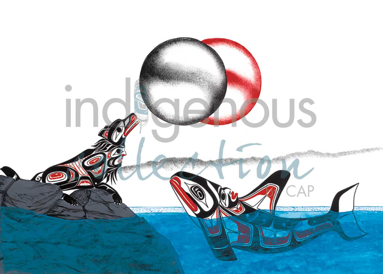 Card - Shorty - Wolf & Killer Whale - Mat