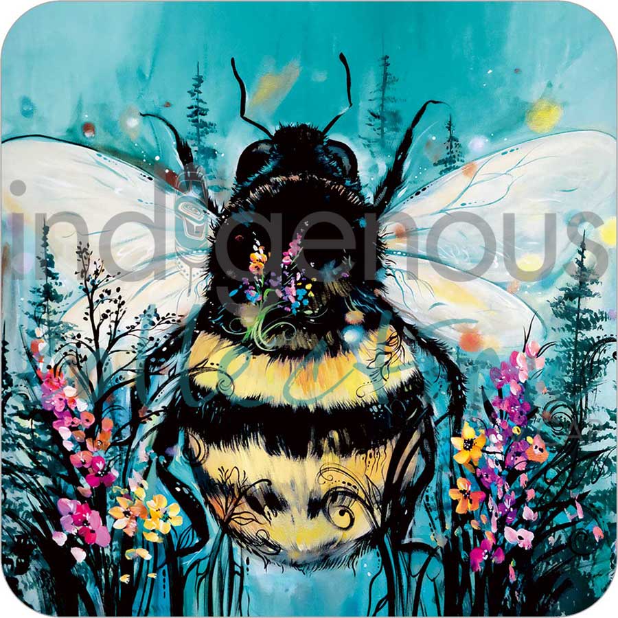 Coasters - Cork - Set of 4 - Bumble Bee