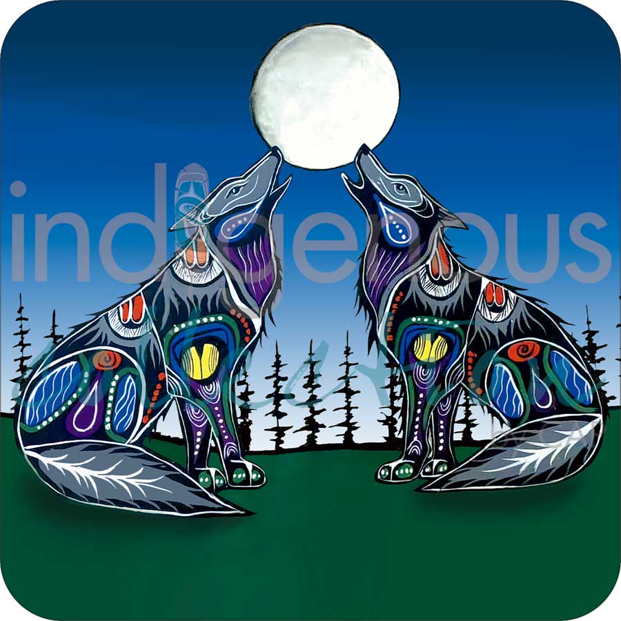 Coasters - Cork - Set of 4 - Howling Duo