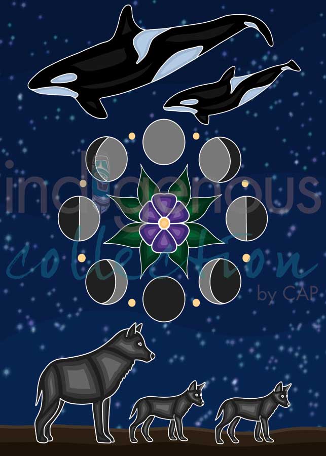 Card - Indoe - The Whale, the Wolf, and the Moon - 6x9