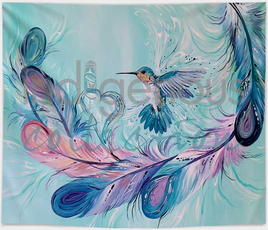 Blanket - Fleece - Hummingbird Feathers