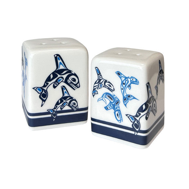 Salt & Pepper Shaker Set - Ceramic - Orca Family