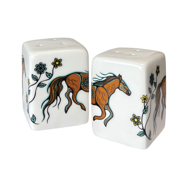 Salt & Pepper Shaker Set - Ceramic - Horse (Bebezhigooganzhii)
