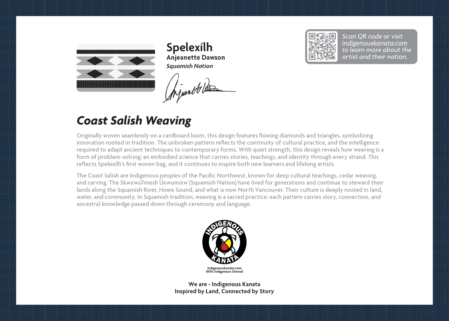 Card - Coast Salish Weaving (Blue) - 5x7