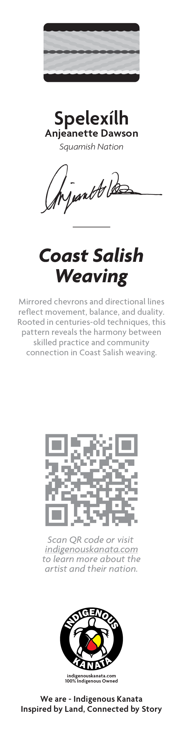 Bookmark - Coast Salish Weaving - Yellow