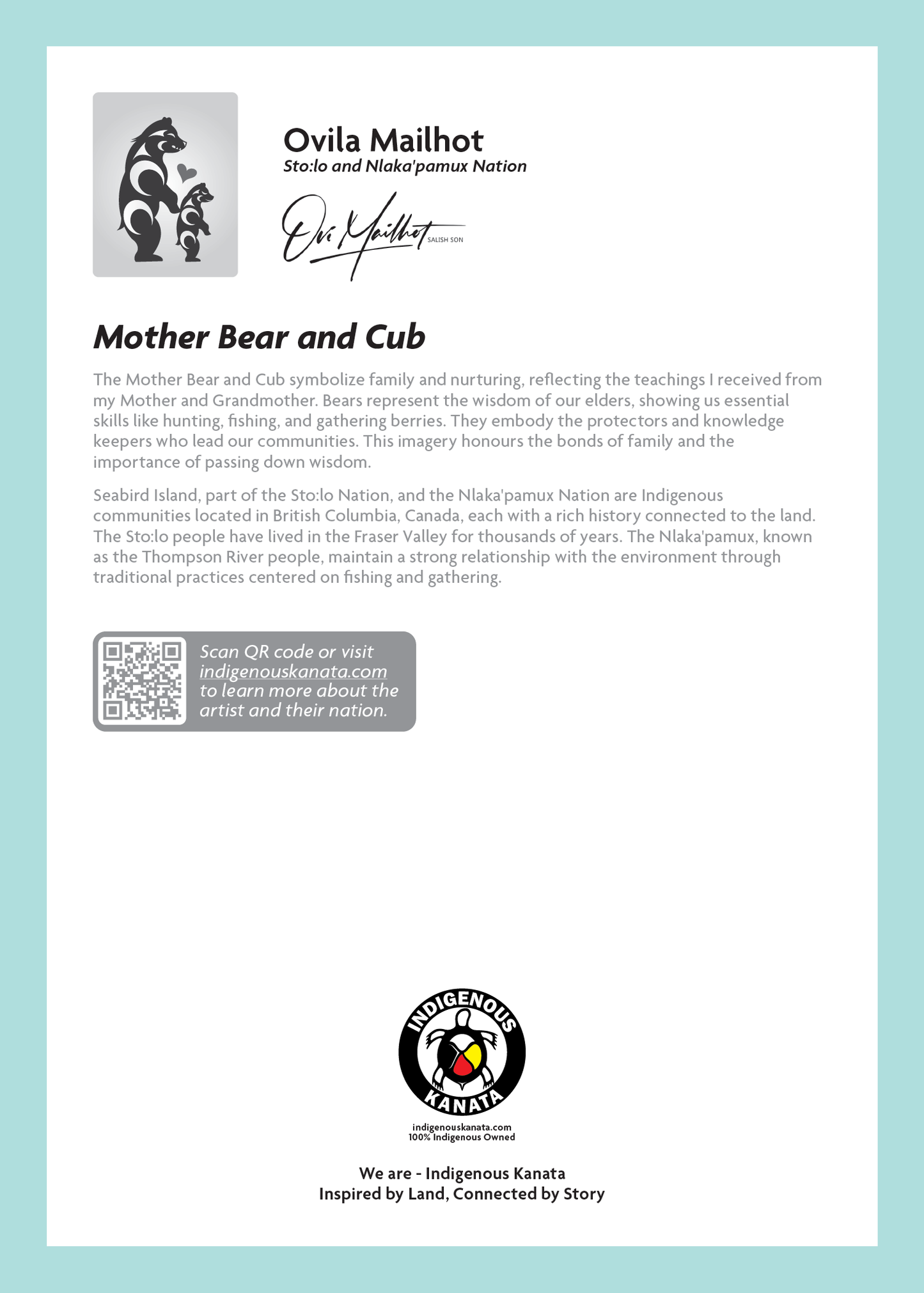 Card - Mother Bear and Cub - 5x7