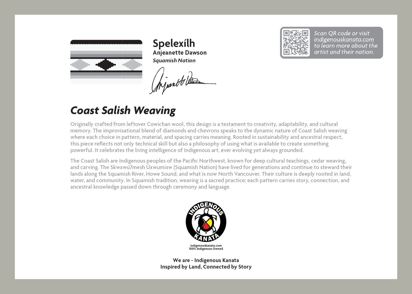Card - Coast Salish Weaving (Grey) - 5x7