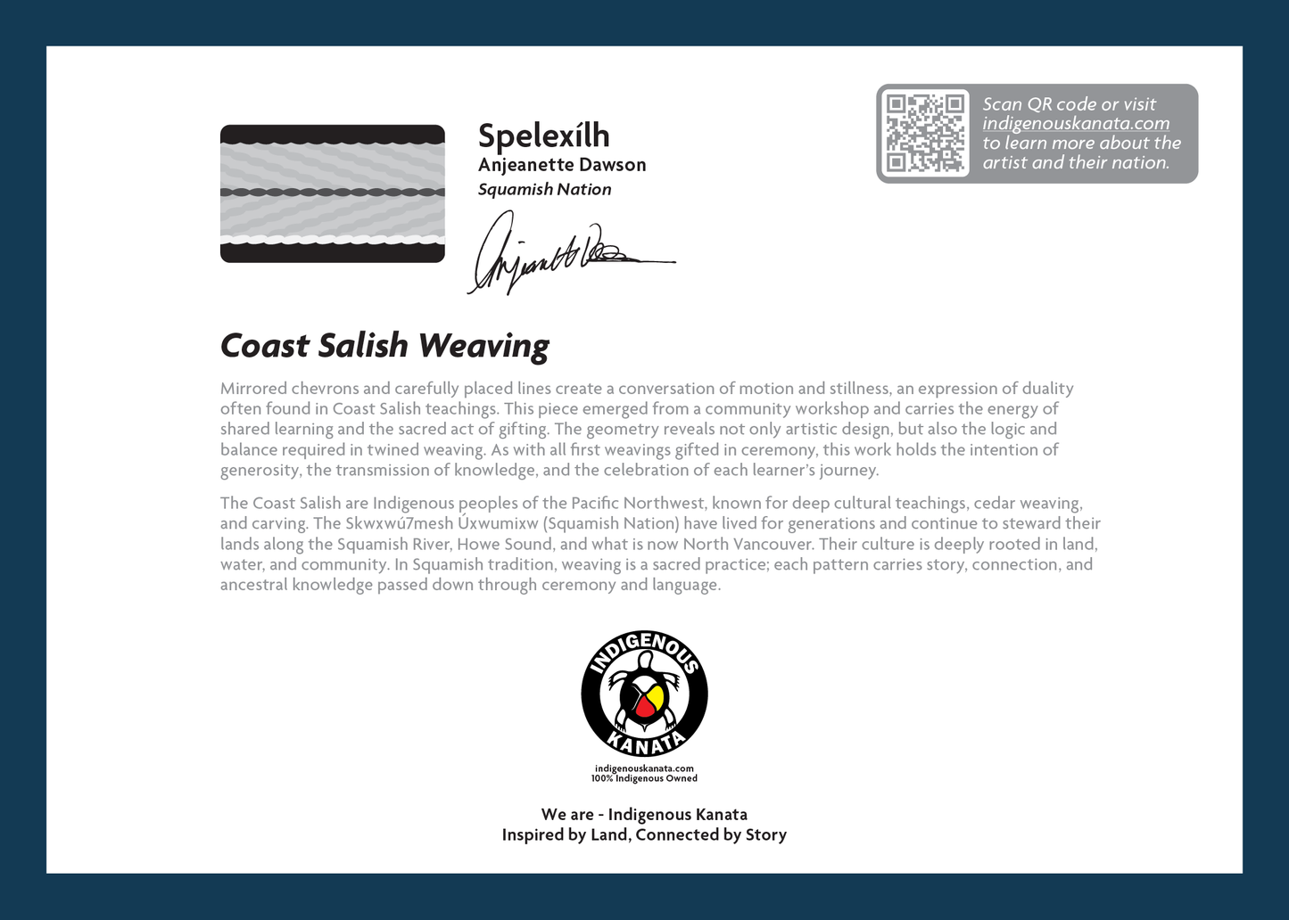 Card - Coast Salish Weaving (Yellow) - 5x7