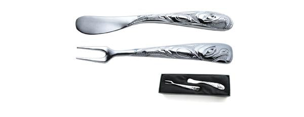 Pâté Knife &amp; Pickle Fork Set - Chrome