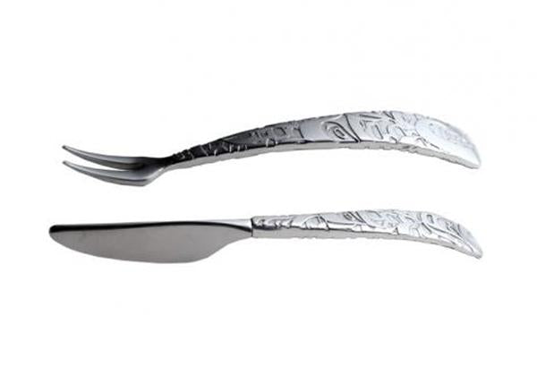 Pâté Knife &amp; Pickle Fork Set - Pewter and Stainless Steel