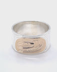 Ring - Gold & Silver - 3/8" - Salmon - size 6.25