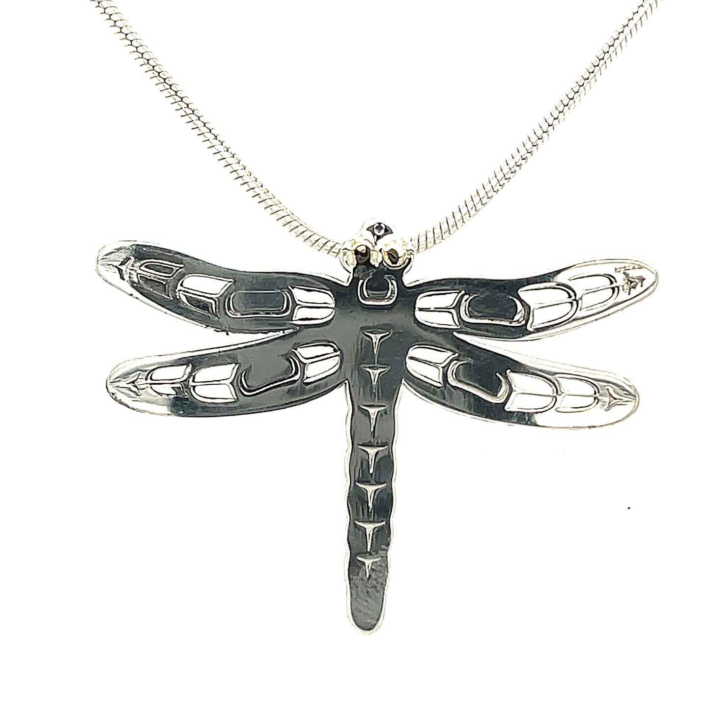 Pendant - Gold & Silver - Cutout - Dragonfly