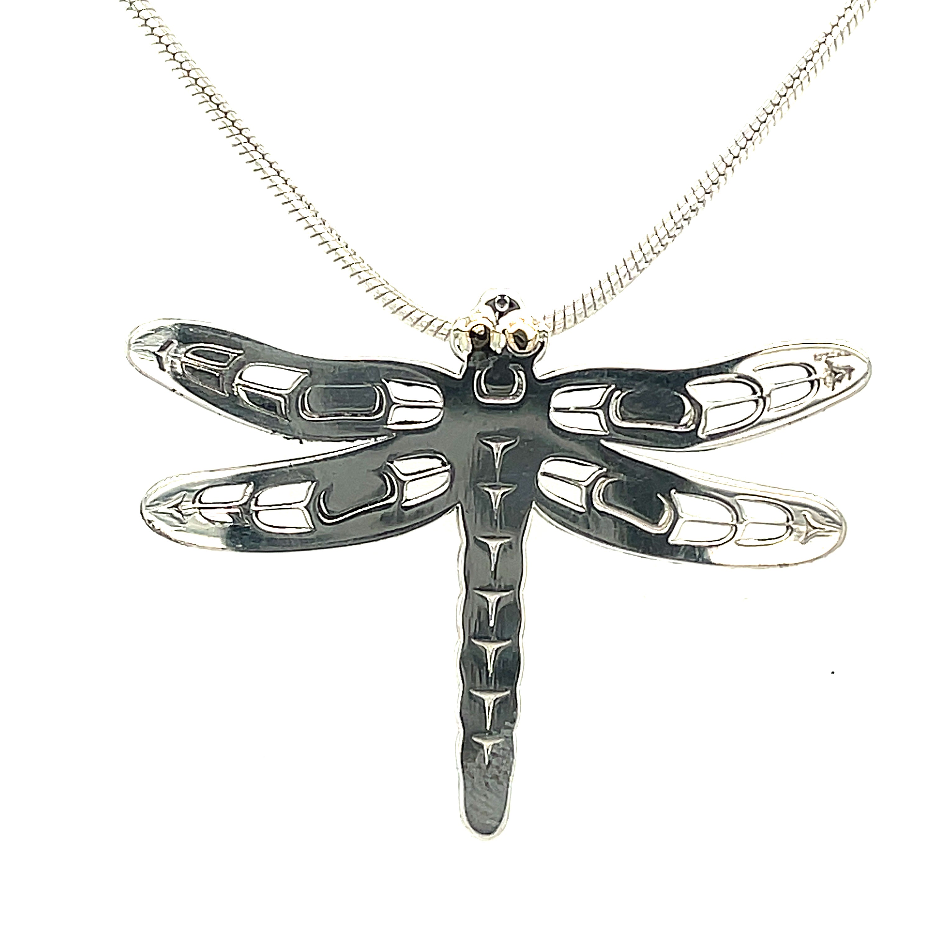 Pendant - Gold &amp; Silver - Cutout - Dragonfly