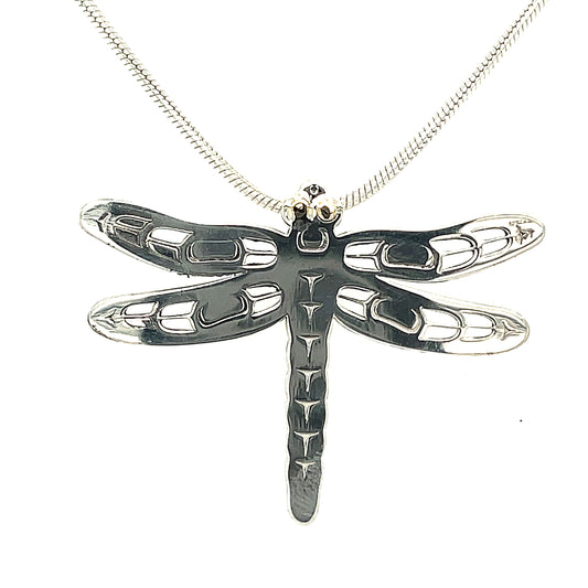 Pendant - Gold & Silver - Cutout - Dragonfly