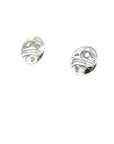 Earrings - Sterling Silver - Round Studs - Eagle