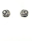 Earrings - Sterling Silver - Round Studs - Salmon Egg