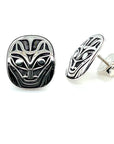 Earrings - Sterling Silver - Oval Studs - Wolf