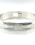 Bangle - Sterling Silver - 1/2" - Hummingbirds & Flower