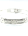 Bangle - Sterling Silver - 3/8" - Hummingbirds & Flower