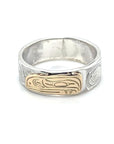 Ring - 1/4" - Gold & Silver - Raven - Size 6