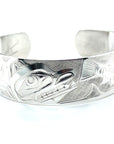 Bracelet - Sterling Silver - 3/4" - Bear & Salmon