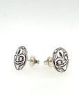 Earrings - Sterling Silver - Round Studs - Frog