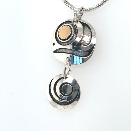 Pendant - Gold & Silver - Salmon Cycle