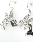 Earrings - Sterling Silver - Cutout - Double Finned Orca