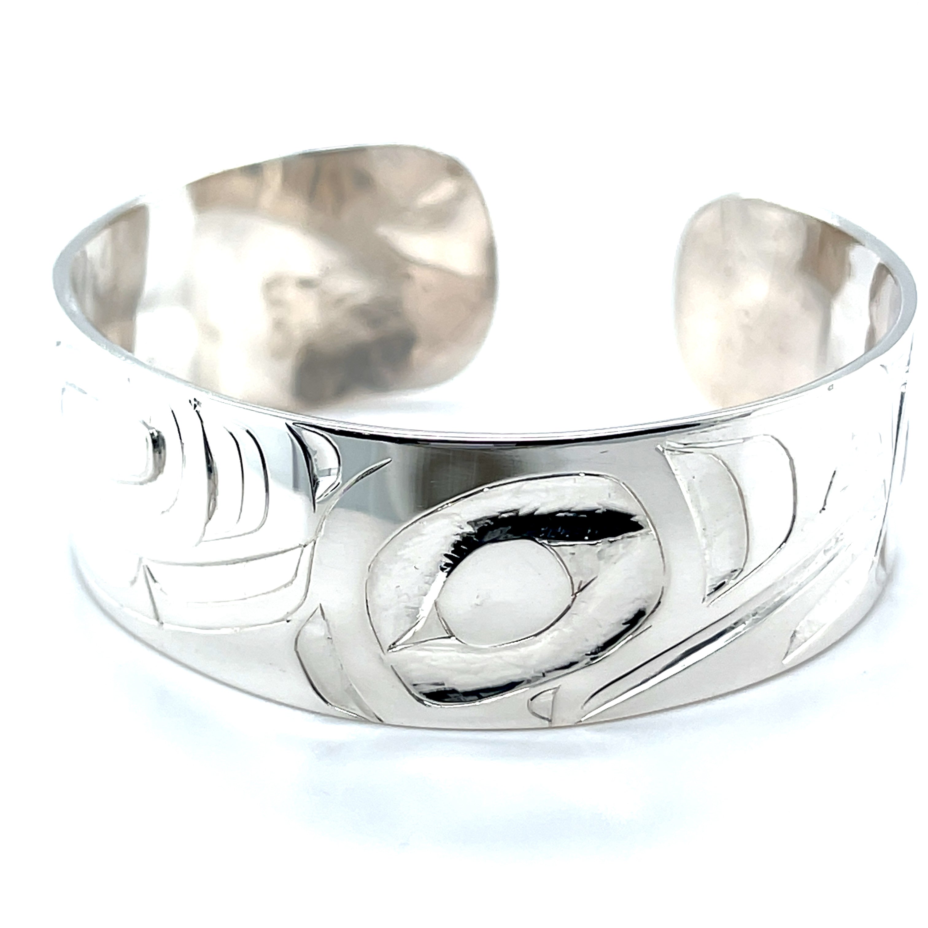 Bracelet - Sterling Silver - 3/4&quot; - Orca with Raven Fin