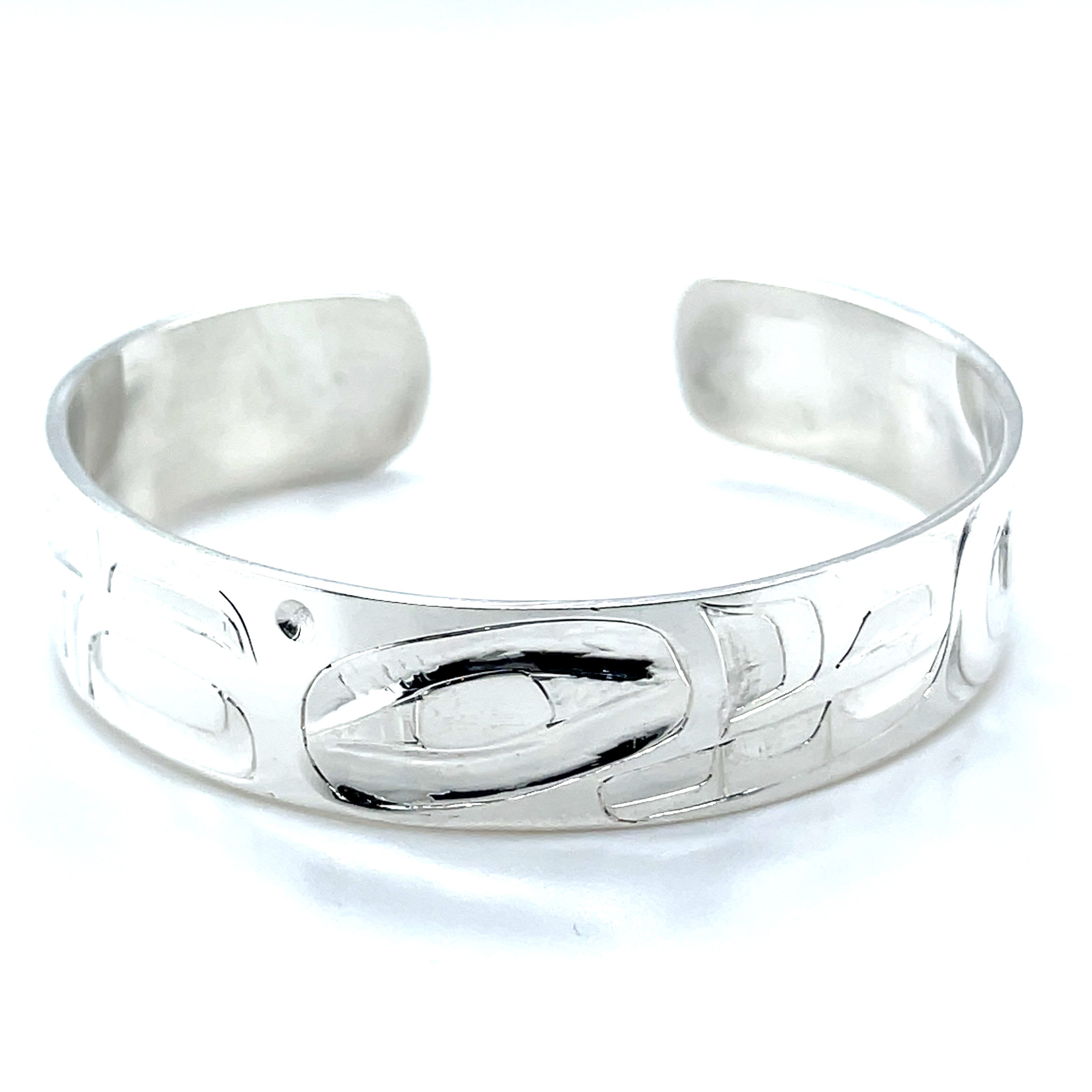 Bracelet - Sterling Silver - 1/2&quot; - Orca with Raven Fin
