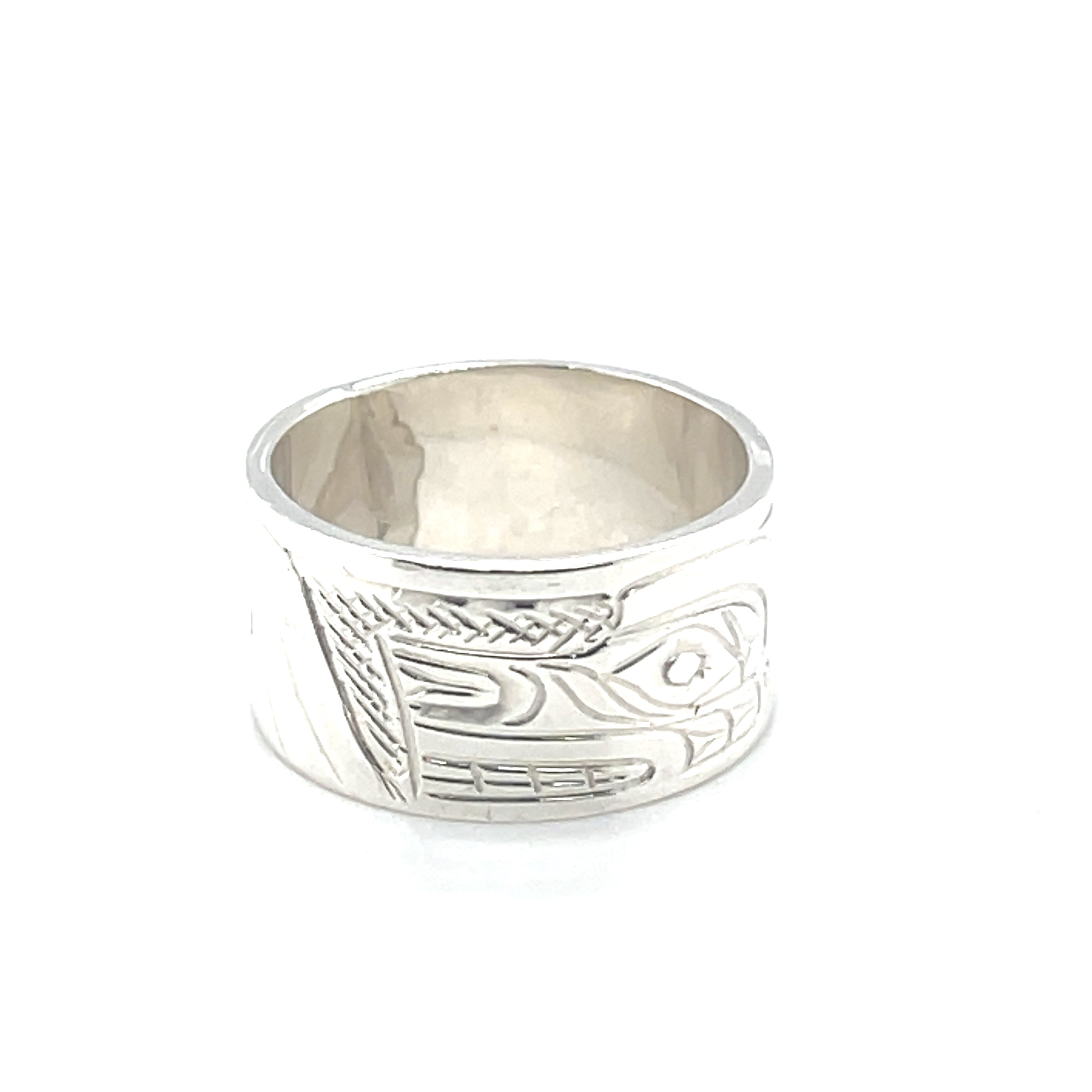 Ring - Sterling Silver - 3/8" -  Wolf