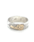 Ring - Gold & Silver - 1/4" - Hummingbird - Size 8