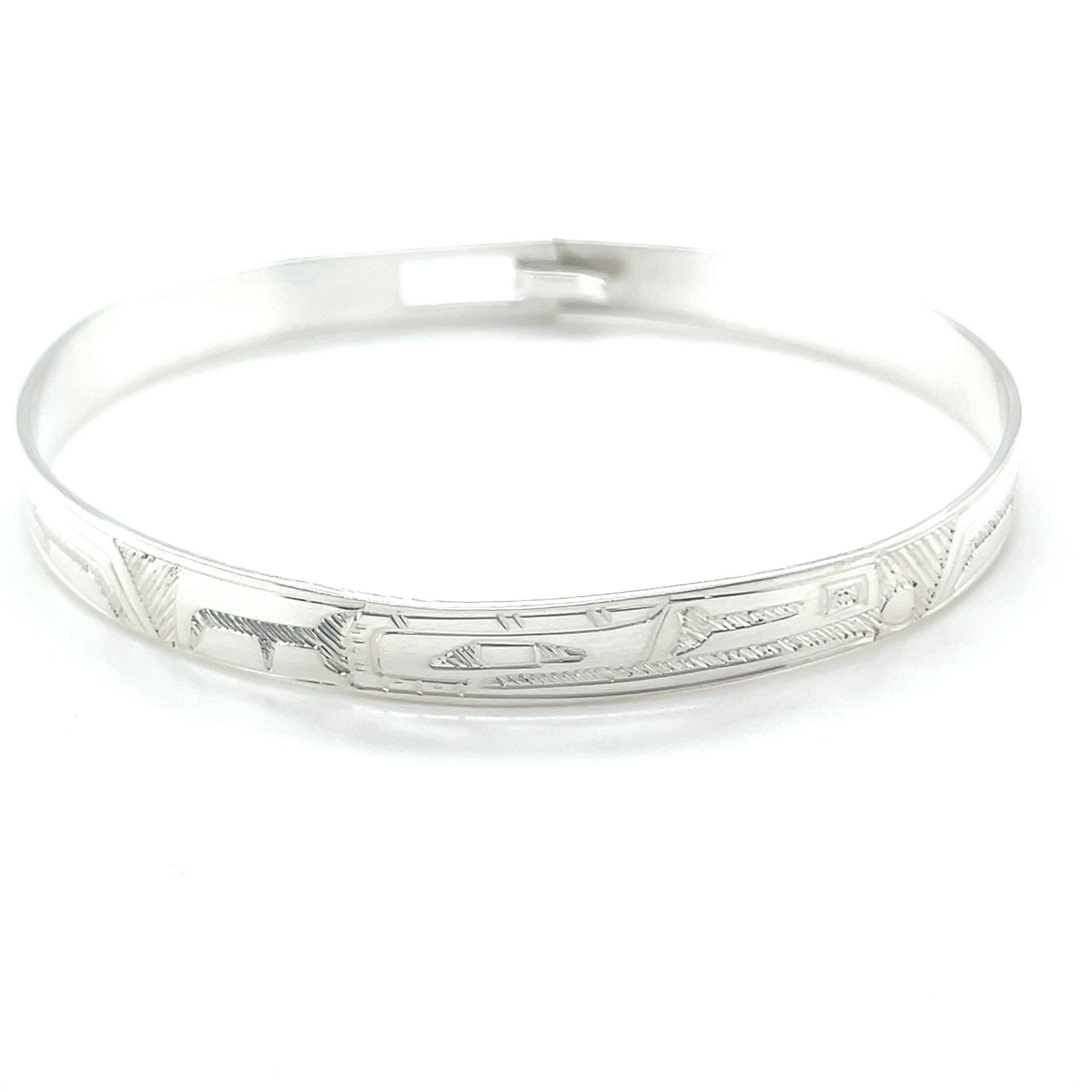Bangle - Sterling Silver - 1/4&quot; - Raven - small