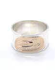 Ring - Gold & Silver - 3/8" - Salmon - size 6.25