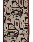 Scarf - Silk - Eagle - Cream, Black & Red