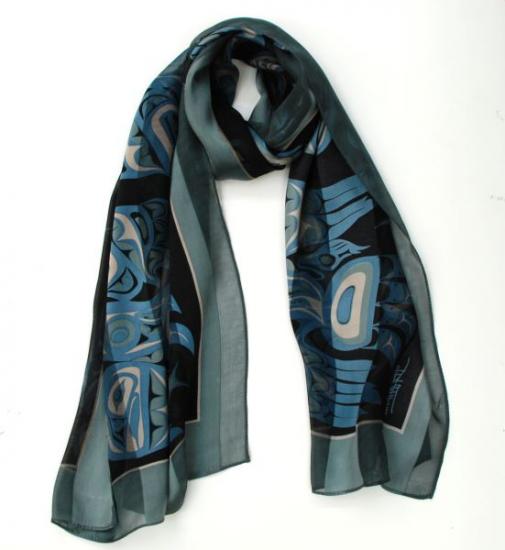 Scarf - Silk - Raven - Teal