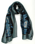 Scarf - Silk - Raven - Teal