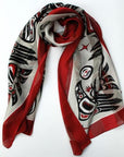 Scarf - Silk - Raven - Red & Black