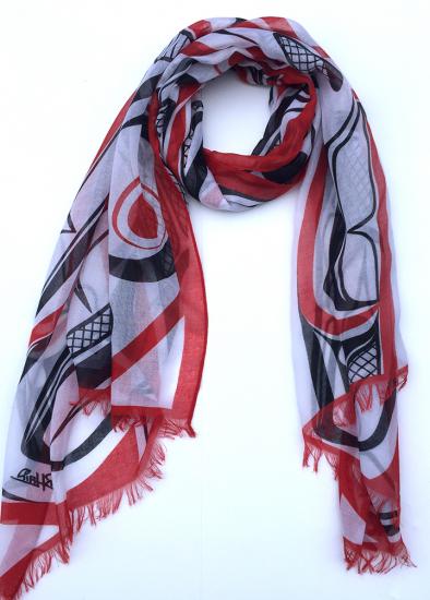 Shawl - Poly Woven - *Frog Box - Red & Black
