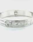 Bangle - Sterling Silver - 1/2" - Wolf
