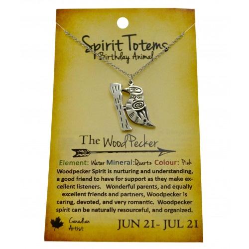Necklace - Woodpecker Spirit Totem - Jun 21-Jul 21