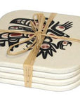 Coasters - Bamboo - Set of 4 - Running Raven