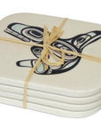 Coasters - Bamboo - Set of 4 - Whale