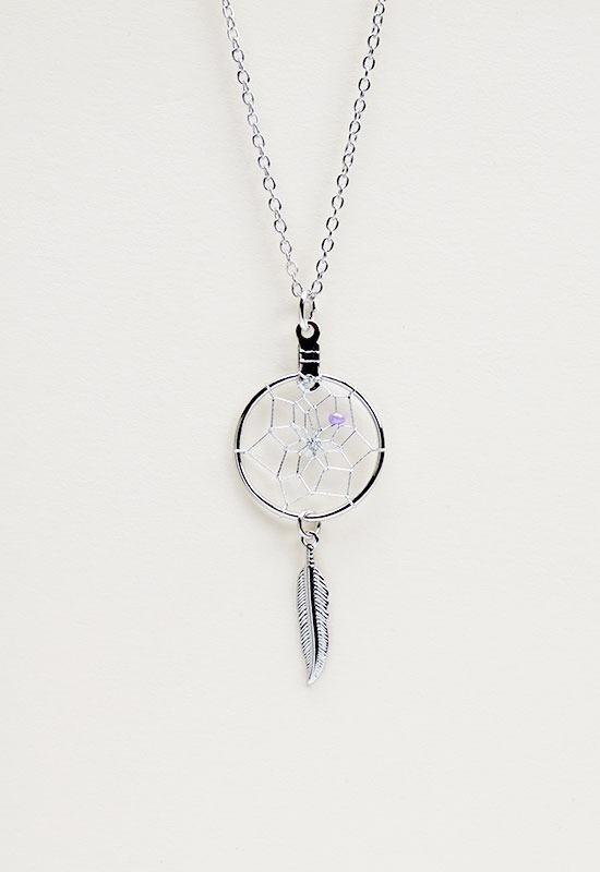 Pendant Dream Catcher Metal Feather – Wickaninnish Gallery