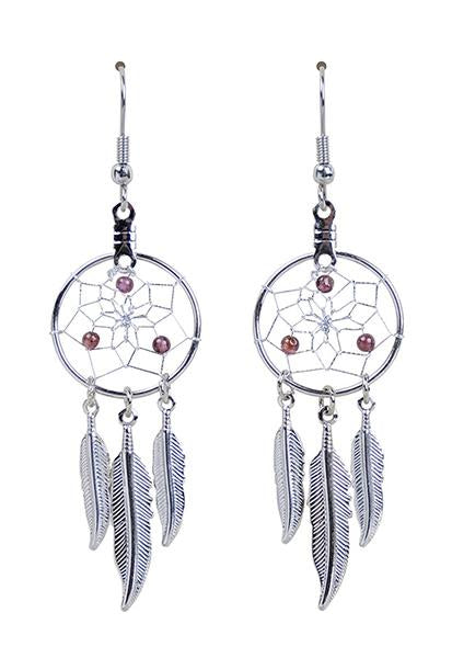 Earrings - Dream Catcher -  January - Garnet
