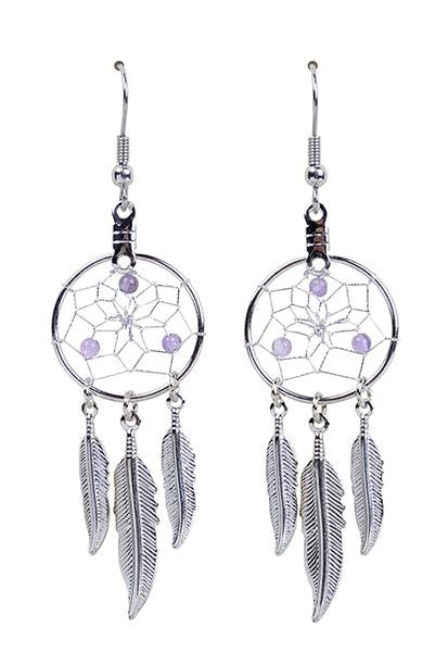 Earrings - Dream Catcher -  February - Amethyst