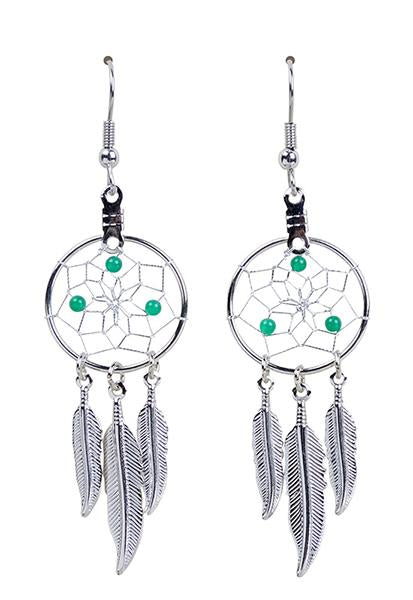 Earrings - Dream Catcher - May - Green Agate