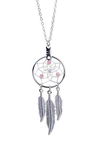 Pendant - Dream Catcher - October - Pink Tourmaline