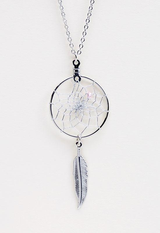 Pendant - Dream Catcher - Metal Feather