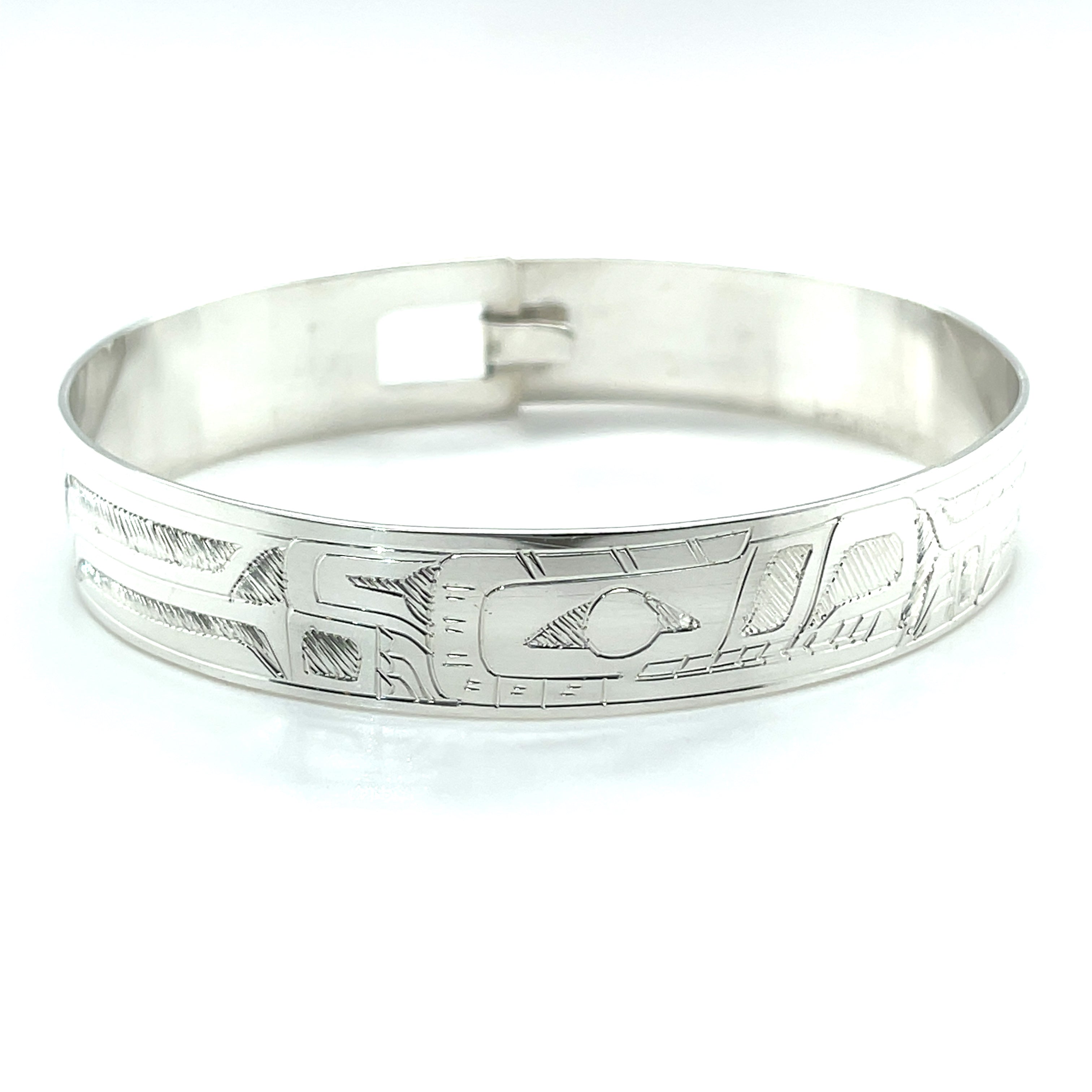 Bangle - Sterling Silver - 1/2&quot; - Wolf